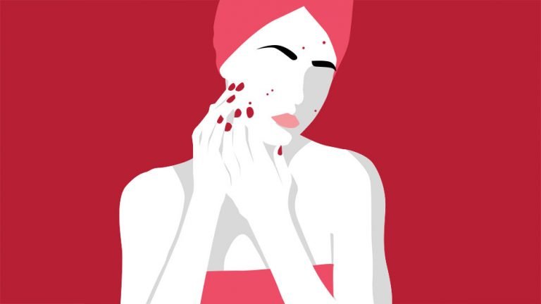 Graphic of a woman with acne