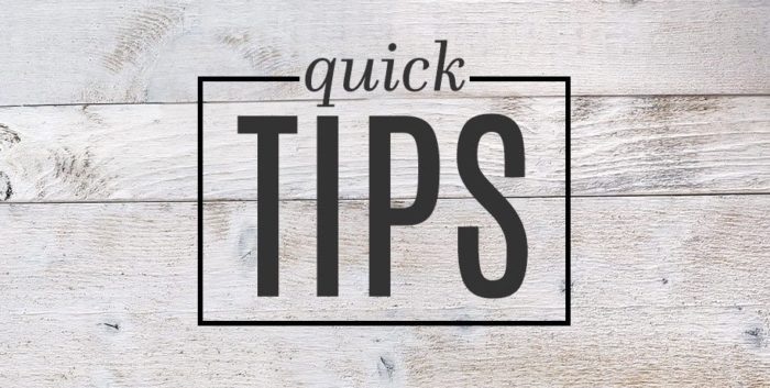 Font of "Quick Tips" over a wooden background